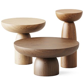 Modern Coffee Table Solid Wood Corner Round Side Table Coffee Table 3d model