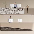 Modern Company Reception Area Bar Reception Desk 3d model
