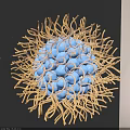 Decorative Blue Sphere Ornament With Brown Filament Details For Home Decor