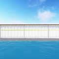 Modern fence net red characteristic railing 3d model