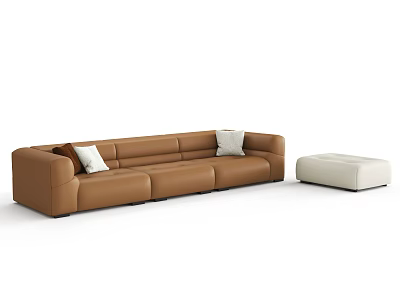 Italian Leather Combination Sofa 3d model