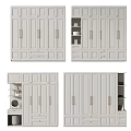 Modern White Wardrobe With Multiple Doors Drawers and Shelves Interior Design 3d model