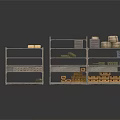 Sturdy Metal Storage Shelves With Organized Household Items Boxes And Stacked Bags