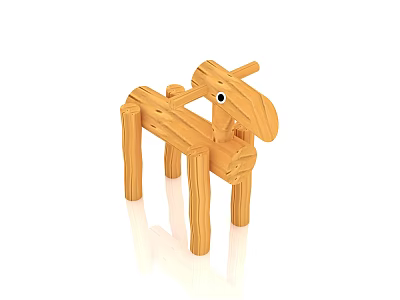 Modern Rocking Horse Wooden Rocking Horse 3d model