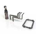 Industrial Metal Pipe Fittings With Curved Straight And Framework Components