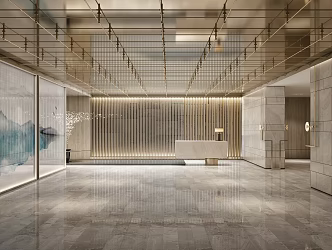Modern Hall Hotel Lobby 3d model