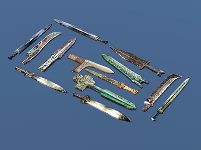 Ancient Swords Collection With Various Historical Designs And Craftsmanship 3d model