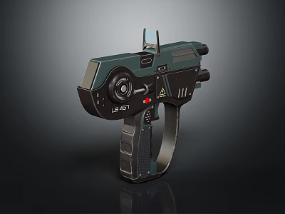 Futuristic Tactical Weapon With Dark Green Finish Scope And Ergonomic Grip 3d model
