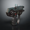 Futuristic Tactical Weapon With Dark Green Finish Scope And Ergonomic Grip