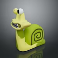 Green Reptile Snail Toy With Big Eyes Large Teeth And Spiral Shell Design