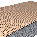 Natural Wooden Decking Surface With Adjacent Gravel Area For Outdoor Use