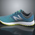 New Balance Teal Running Shoes With Mesh Upper And White Yellow Cushioned Sole