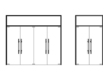 Modern Glass Sliding Doors With Aluminum Frame And Double Panel Design 3d model