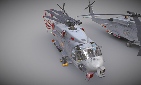 Modern Helicopter Anti-Submarine Helicopter Sikorsky Seahawk 3d model