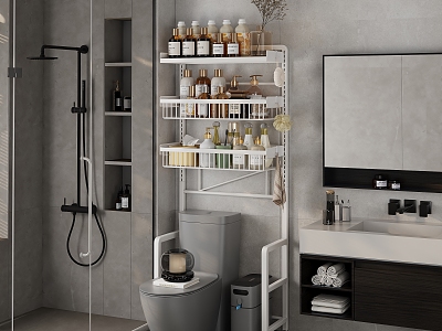 Modern Toilet Rack Bathroom Small Storage Rack Skin Care Cosmetics model