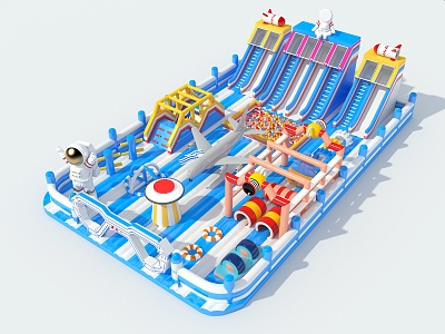 Inflatable Castle Naughty Castle Steam Bag Amusement Equipment Children's Paradise 3d model