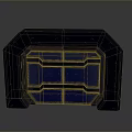 Dark Blue Geometric Frame With Starry Texture And Blue Panels