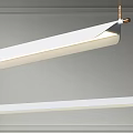 Modern Linear Pendant Lights With Sleek Gold And White Metal Acrylic Design For Contemporary Interior