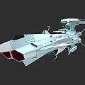 Futuristic Military Ship With Sleek Design Red Thrusters And Radar Array 3d model