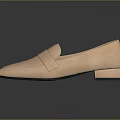 Light Pink Leather Loafers with Simple Smooth Surface Comfortable Flat Sole for Casual Daily Wear