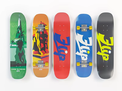 Modern skateboard home decoration skateboard beauty Chen pendant 3d model