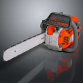 Orange And Gray Handheld Electric Chainsaw Hardware Tool With Long Chain Blade 3d model