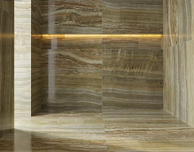 Modern Marble Wall And Floor Tiles With Striped Pattern And Illuminated Design 3d model