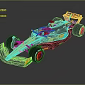 Sleek Orange And Black Formula One Car With Aerodynamic Body And Pirelli Tires