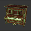 Vintage Mahogany Wooden Piano with Cabinet Style Keyboard and Pedals as Daily Item