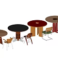 Dining Table And Chair Combinations With Various Designs And Color Options 3d model