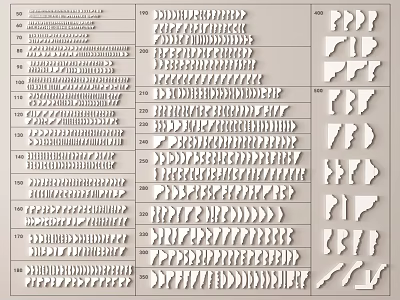 Different Decorative Crown Molding Profiles and Styles for Home Interior Decoration Projects 3d model