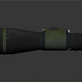 Military Tactical Weapon With Green Binocular Scope And Ergonomic Grip Design For Combat Use