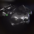Black Mechanical Armor Clothing With Green Glowing Accents And Futuristic Design
