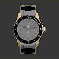 Elegant Modern Watch With Black Bezel Gold Case White Strap And Classic Dial Design