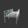 Simple Wooden Bridge Structure Featuring Railings And Wooden Planks Design
