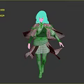 Fantasy Game Movie Character With Brown Hair Gray Cloak White Outfit And Standing Pose