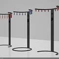 Interactive Zone Standing Equipment With Curved Bars Colorful Hooks And Display Screens