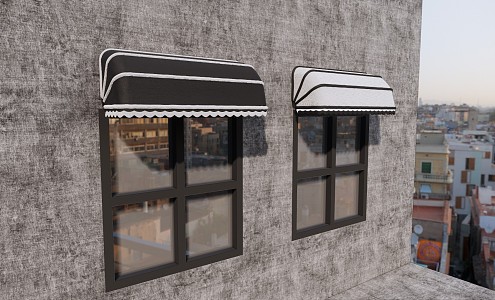 Modern awning canopy combination 3d model