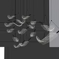 Modern Hanging Crystal Chandelier With Butterfly Shaped Design For Elegant Interior