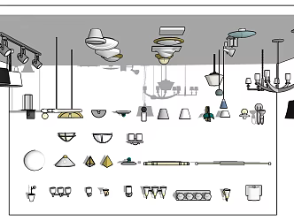 Modern lighting combination chandelier wall lamp ceiling lamp 3d model