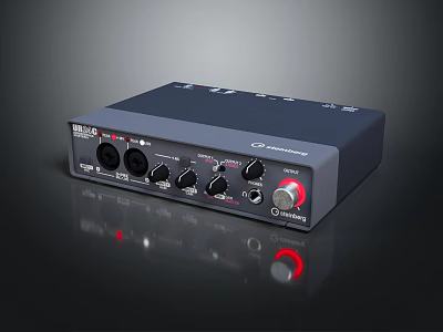 Focusrite Scarlett Black Audio Interface With Knobs For Headphone Audio Mixing And Recording 3d model