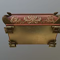 Antique Wooden Box Featuring Intricate Brass Peacock Motifs Carved Design And Top Ornament