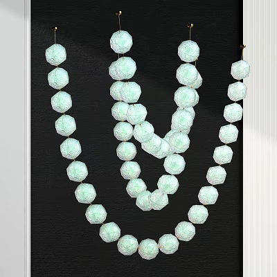 Modern Geometric Chandelier Design With Multiple White Spherical Lights Against Black Backdrop 3d model