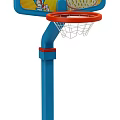 Basketball Hoop Sports Equipment With Blue Pole Red Rim And White Net