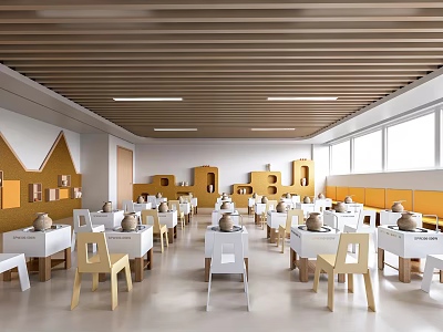 Modern Kindergarten Handicraft Room 3d model