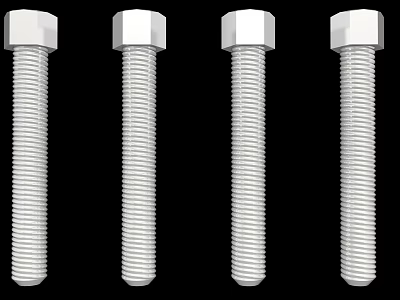 High Quality Stainless Steel Hex Head Bolts Industrial Hardware Tools For Construction 3d model