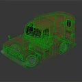 Orange Vintage Cargo Truck With Enclosed Box And Classic Design Elements