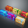 Colorful Decorative Gift Boxes with Colorful Ribbons and Various Bright Hues for Festive Gifting