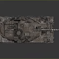 Military Tank With Multiple Antennas Long Gun Barrel Metallic Tracks And Camouflage Design