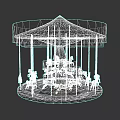 Electric Toy Carousel With Decorative Top Colorful Lights And Toy Horses
